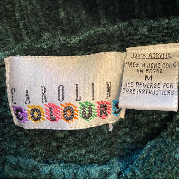 Carolina colours green chunky turtleneck long sleeve sweater. M - Picture 5 of 8